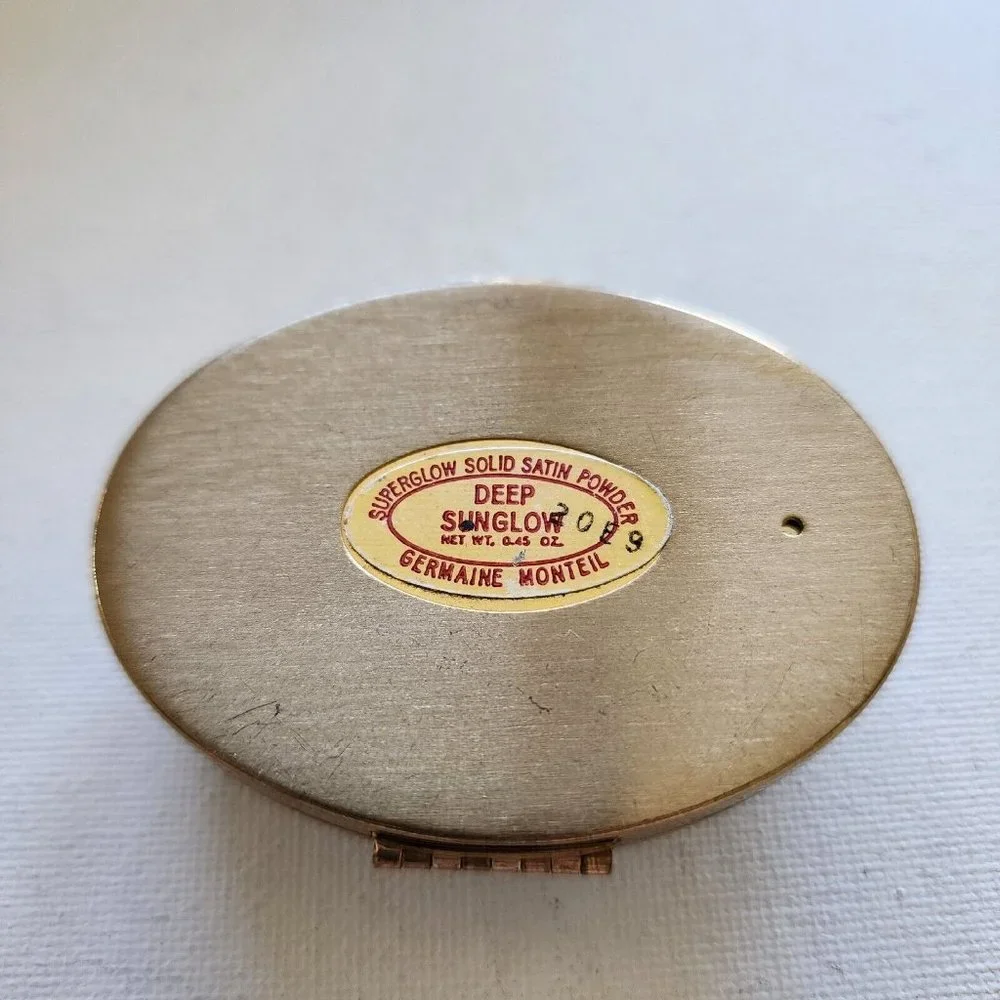 Vintage Compact Germaine Monteil Deep Sunglow Gold Tone